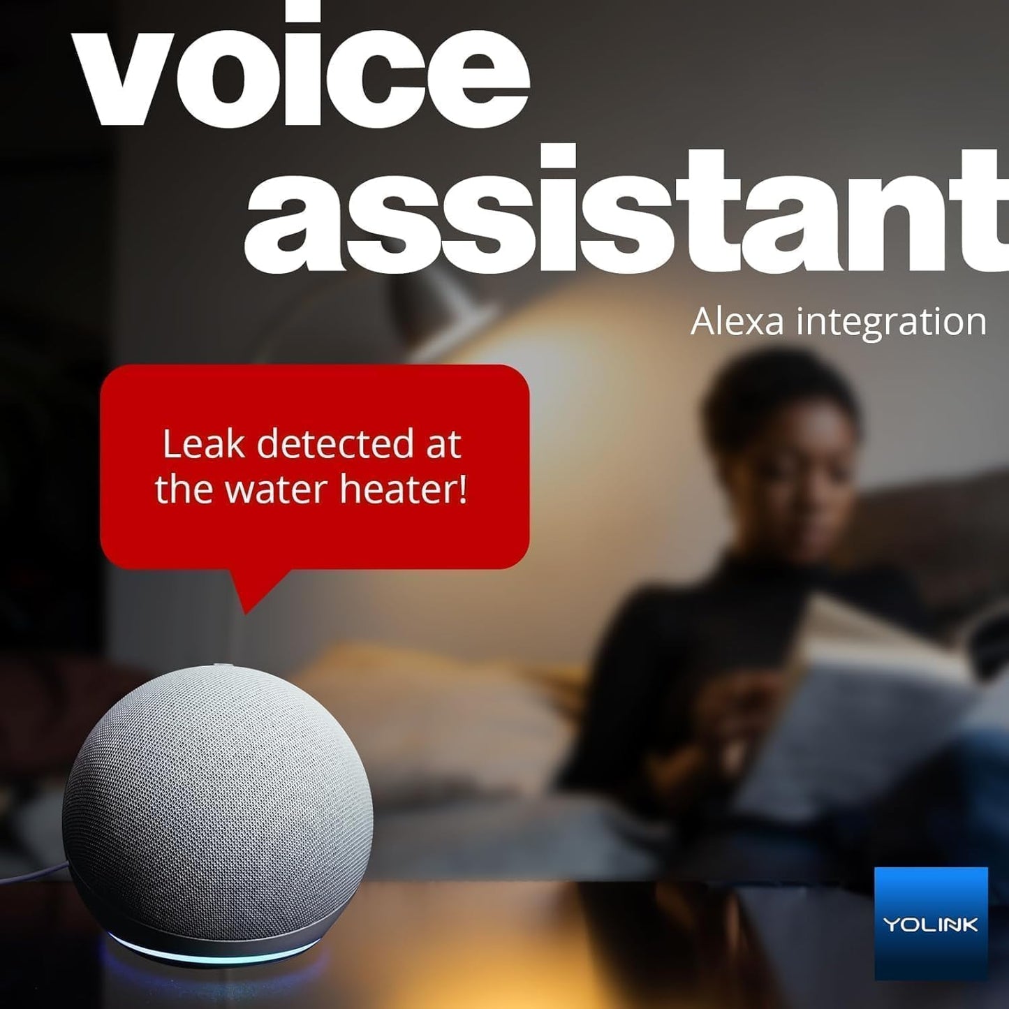 YoLink Smart Home Starter Kit: Water Sensor 4-Pack & Hub Kit - Sensor Compatible with Alexa and IFTTT, 1/4 Mile Range, Instant Remote App, Text(Limited) and Email Alert