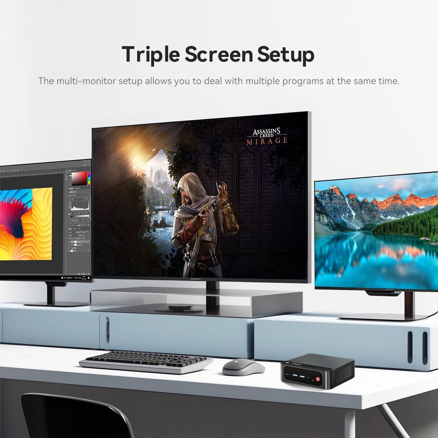 Beelink SER5 MAX Mini PC, AMD Ryzen 7 6800H(6nm, 8C/16T) up to 4.7GHz, Mini Computer 32GB LPDDR5 RAM 500GB NVME SSD, Micro PC 4K@60Hz Triple Display, Mini Gaming Computer WiFi6/BT5.2/HTPC/W-11 Pro