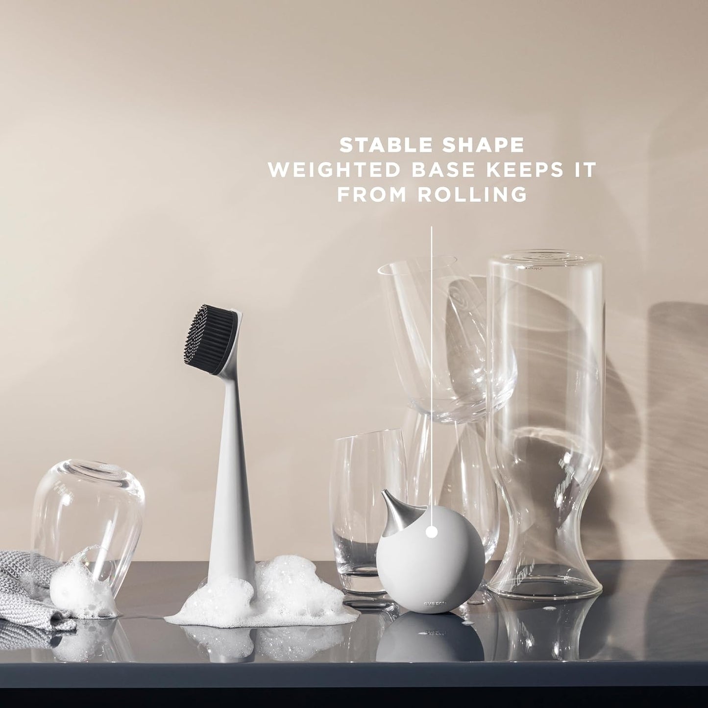 EVA SOLO | Soap Dispenser | Silicone with a Stainless Steel Spout for Kitchen Dish or Hand Soap | Danish Design, Functionality & Quality | Marble Grey