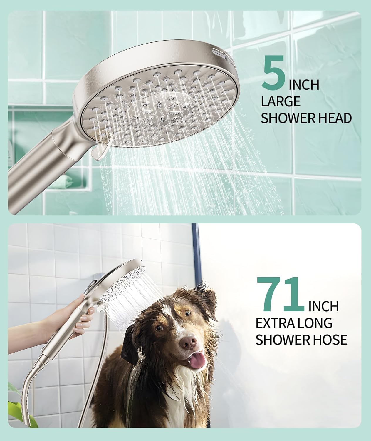 Filtered Shower Head with Handheld, High Pressure 9 Spray Mode Chrome Showerhead with Filters,Detachable Shower Head,Water Softener Filters Beads for Hard Water -Remove Chlorine