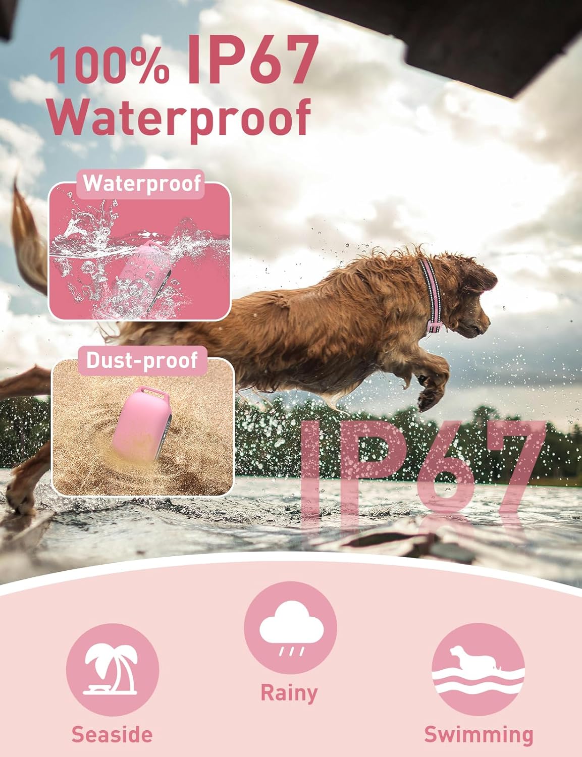 DOGLinsen 2-in-1 Bark and Shock Collar for Dogs, Smart Anti Barking Dog Training Collar with 5 Adjustable Sensitivity, Automatic Bark Collar with Remote, Vibration, Beep, Shock and Automatic