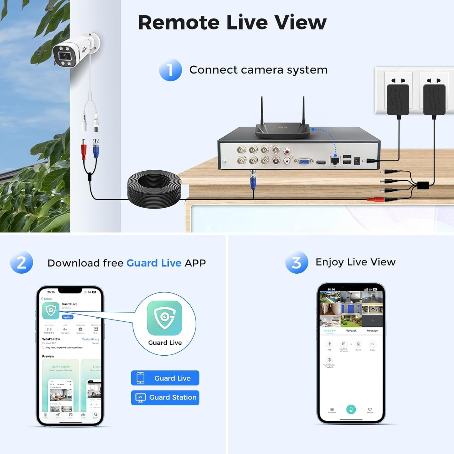 Hiseeu 3K PTZ Wired Security Camera System Outdoor 360°View with Alarm Spotlight, Audio,8CH 5MP DVR,8PCS CCTV Cameras,3TB HDD,Person/Vehicle Detection,100FT Night Vision,24/7 Record,Smart Playback