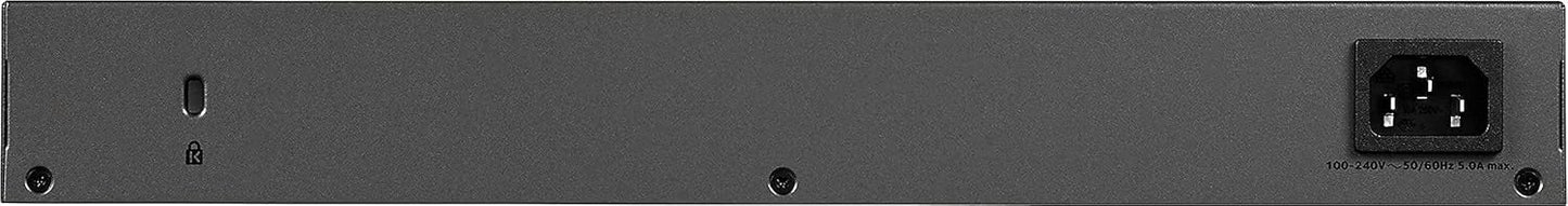 NETGEAR 26-Port PoE Gigabit Ethernet Smart Switch (GS724TP) - Managed, 24 x 1G, 24 x PoE+ @ 190W, 2 x 1G SFP, Optional Insight Cloud Management, Desktop or Rackmount, and Limited Lifetime Protection
