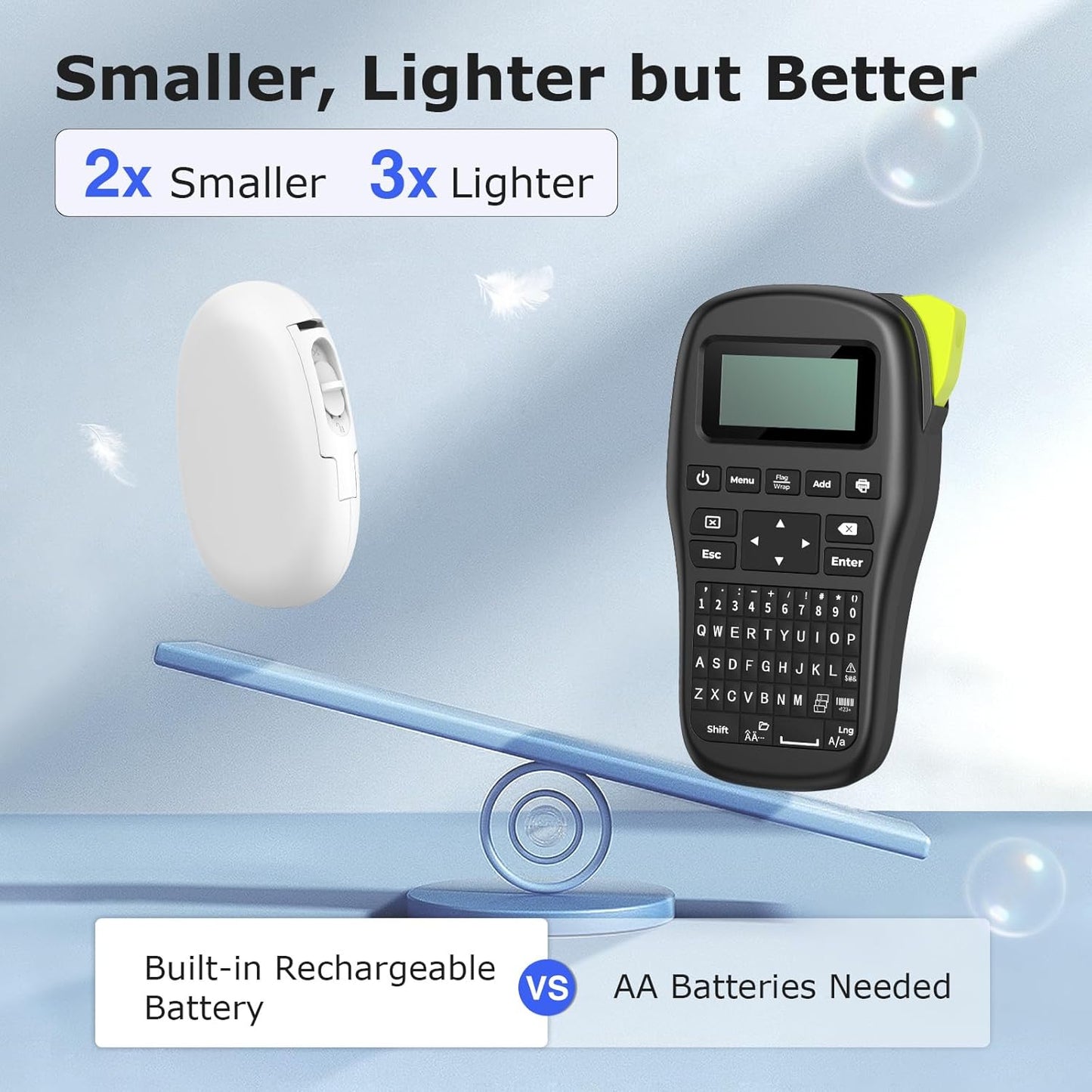 SUPVAN E10 Mini Bluetooth Label Maker Machine with Tape, Continuous Waterproof Label, Versatile App with 40+ Fonts and 600+ Icons, Inkless Labeler for Home, Kitchen, School, Office Organization, Green