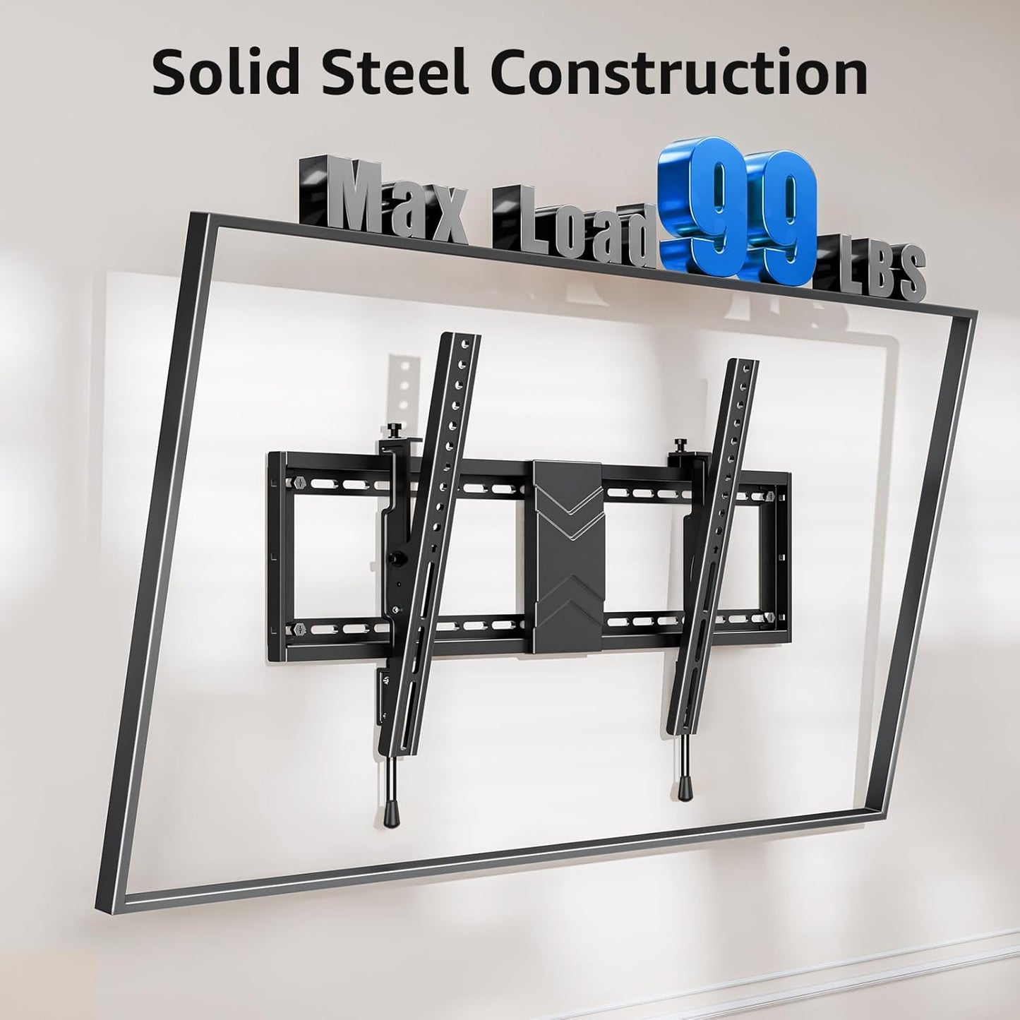MOUNTUP UL Listed TV Wall Mount, Tilting TV Bracket for Most 26-60 Inch LED LCD OLED Flat/Curved TVs, Low Profile TV Mount Save Spacing - Fits 12" to 16" Stud, Max VESA 400x400mm up to 99 LBS, MU0007