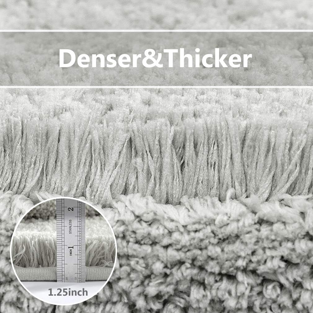Bathroom Rugs Set 2 Pieces - Bath Rugs Ultra Soft Absorbent Non-Slip Fluffy Thick Microfiber Cozy Bath Mats Set for Tub Shower Bathroom Floors Accessories, 20"x32" & 16"x24" Set of 2 (Beige)
