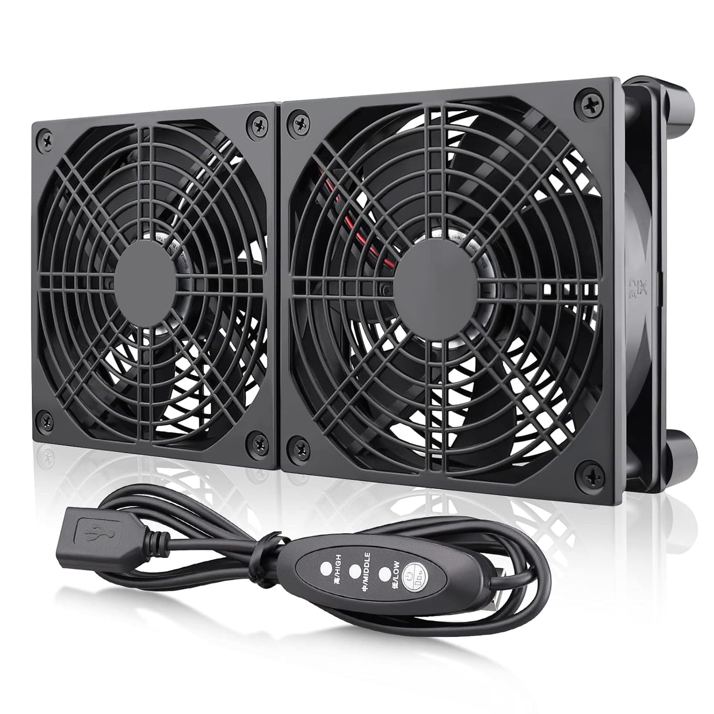 Wathai 140mm x 25mm USB Cooliing Fan 5V with Speed Control for Computer Case Receiver DVR Playstation Xbox PS4 Router Cabinet Cooling - PuriLite