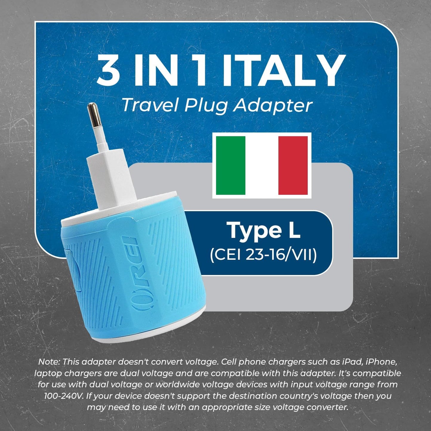 OREI South Africa, Botswana, Namibia Travel Plug Adapter with Dual USB - USA Input - Type M (U2U-10L), Will work with Cell Phones, Camera, Laptop, Tablets, iPad, iPhone