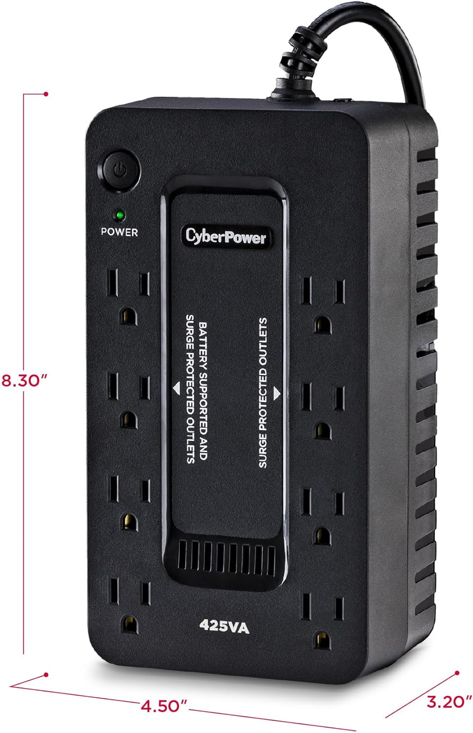 CyberPower ST425 Standby UPS System, 425VA/260W, 8 Outlets, Compact