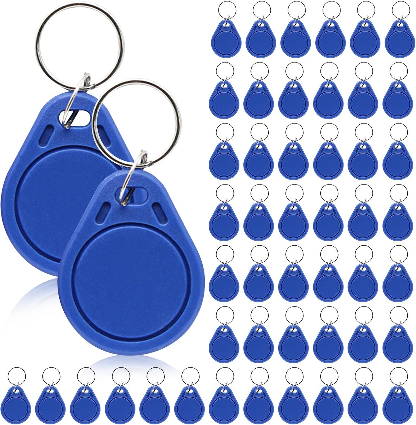 RFID Key Fobs 125KHz 50 PCS, T5577 Proximity ID Tag Rewritable Keypad Card Door Lock Entry Access Control System Fob Tag Wholesale (Black)