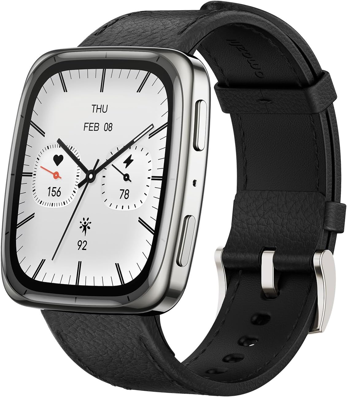 Amazfit Active 2 Smart Watch 1.75" AMOLED Display, Offline Maps with GPS, 10 Day Battery, 160+ Sport Modes, Water Resistant, Heart Rate & Sleep Fitness Tracker for Android & iPhone, Black Leather