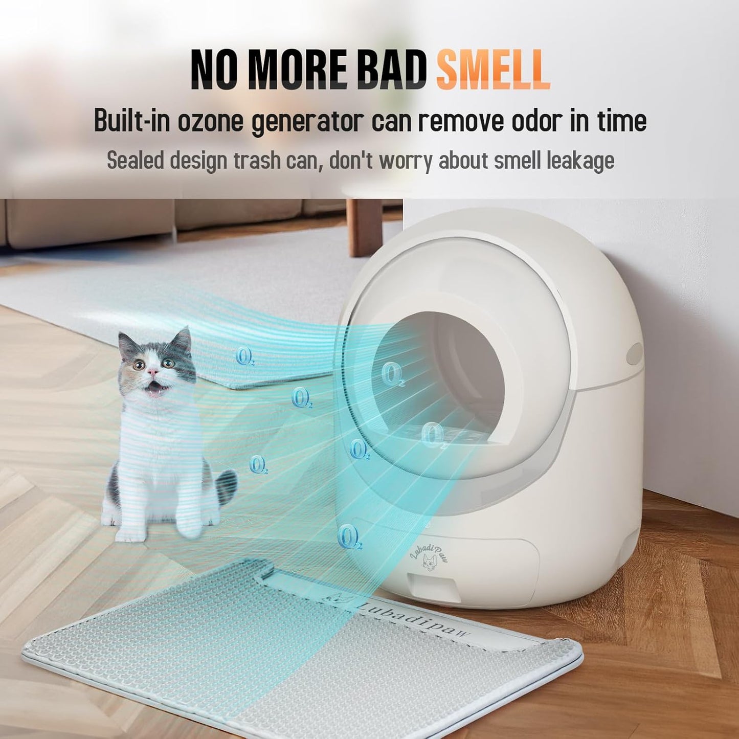 Lubadipaw Self Cleaning Automatic Cat Litter Box, Litiere Pour Chat Autonettoyant, Kitty Boxie Litter Robot for Cats, Cloud Control Scoopfree Pet Litterbox