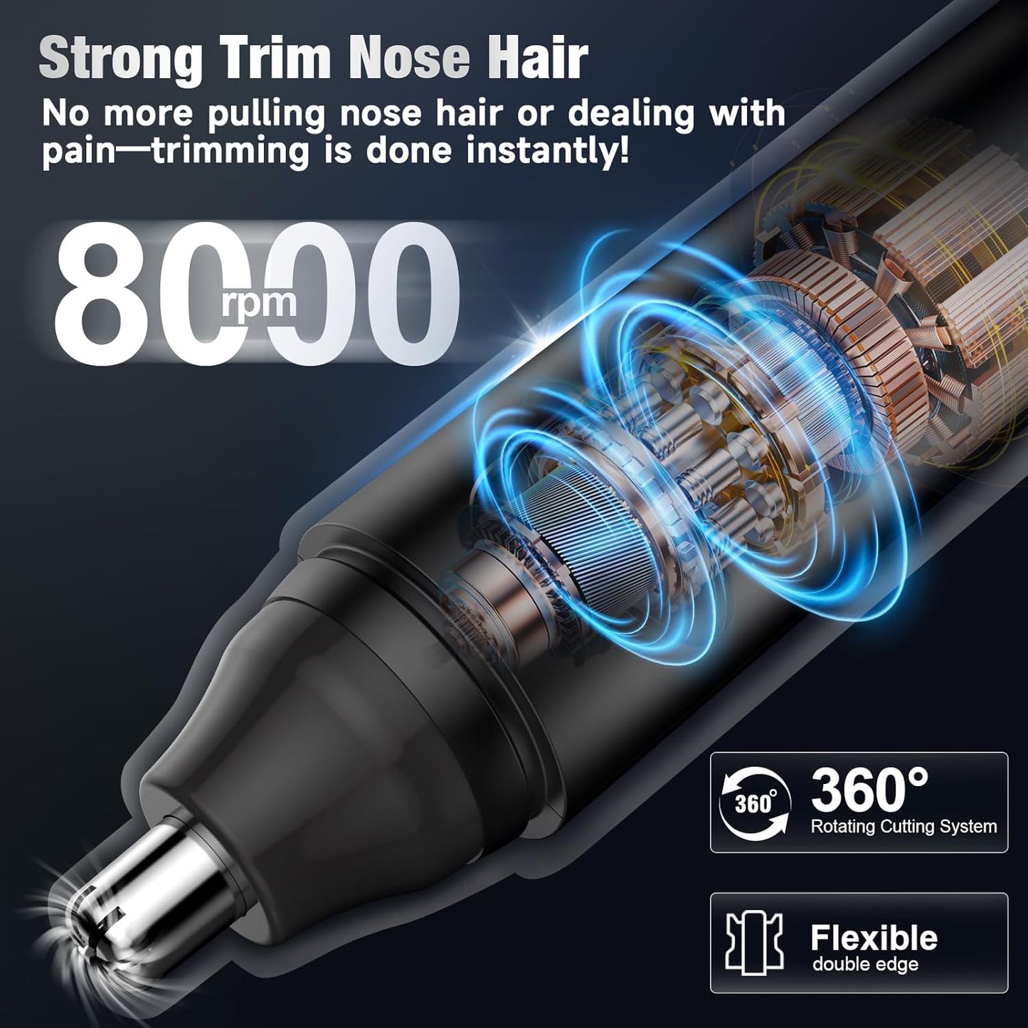Purilite Select Nose Hair Trimmer for Men Rechargeable