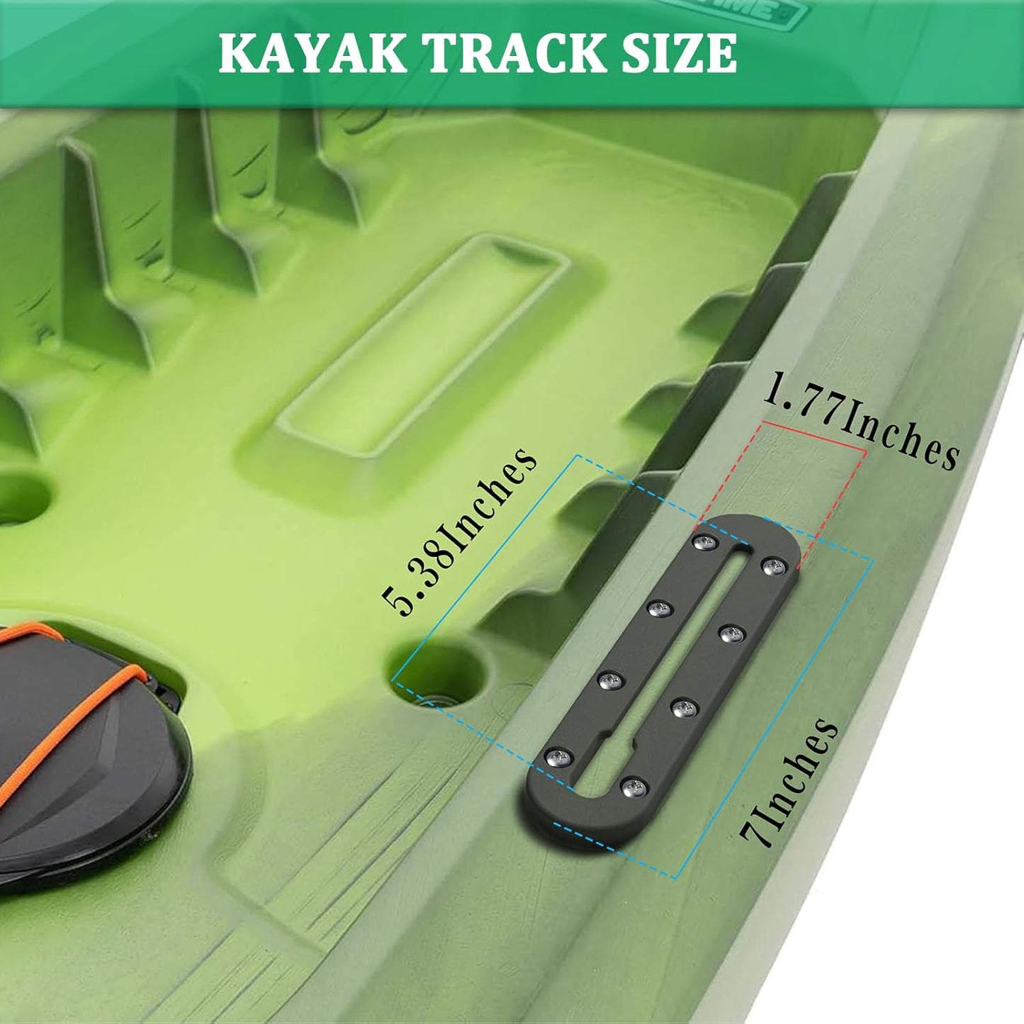 Huntury Kayak Track, Kayak Low Profile Track, Kayak Rail, Kayak Accessories Mount Track, Kayak Gear Track for Fishing Rod Holder, Fish Finder, Cup Holder, Anchor Cleat, Pack of 2, 4"