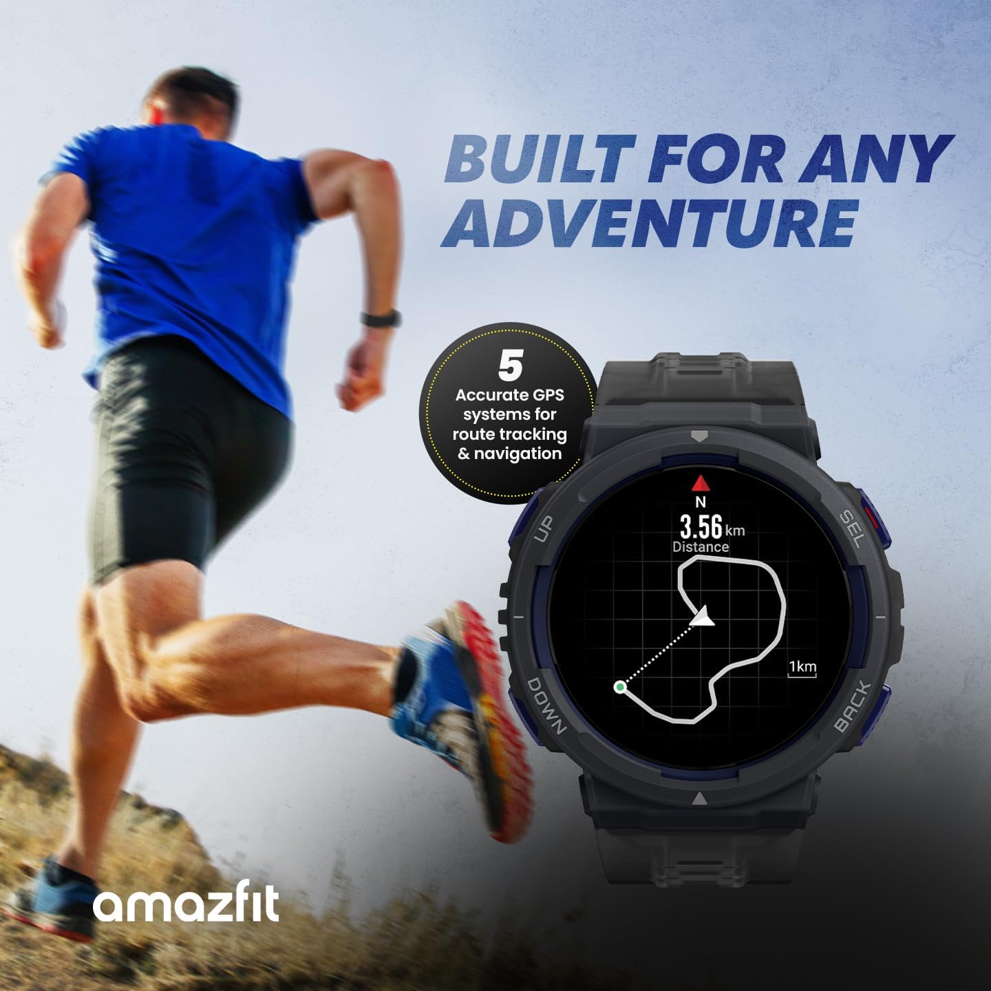 Amazfit Active Edge Smart Watch with Stylish Rugged Sport & Fitness Design, GPS, AI Health Coach for Gym, Outdoor, Workouts & Exercise, 16 Days Battery, 10 ATM Water Resistant, Lava Black