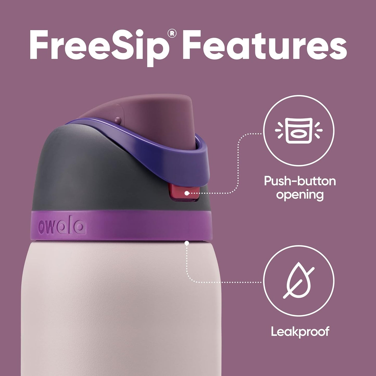 Owala FreeSip Insulated Stainless Steel Water Bottle with Straw for Sports, Travel, and School BPA-Free Sports Water Bottle, 24 oz, Beach House