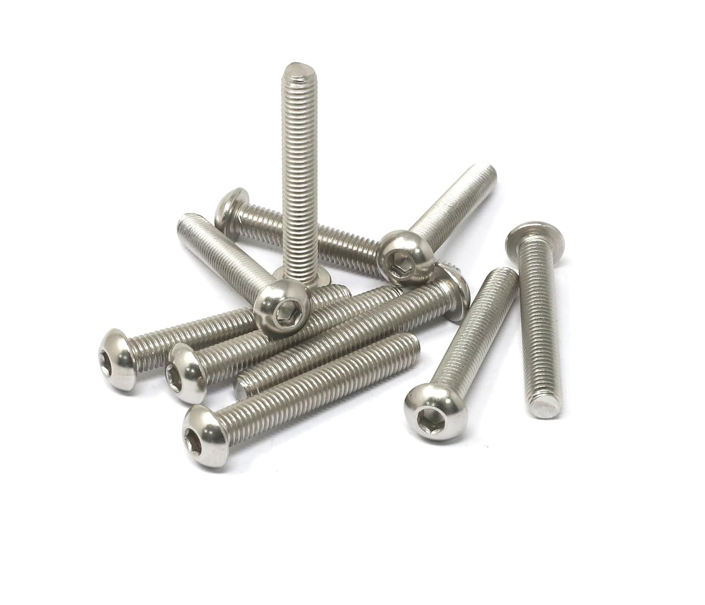 iexcell 50 Pcs M6 x 20mm Thread Pitch 1 mm Stainless Steel 304 Hex Socket Button Head Cap Screws Bolts Kit