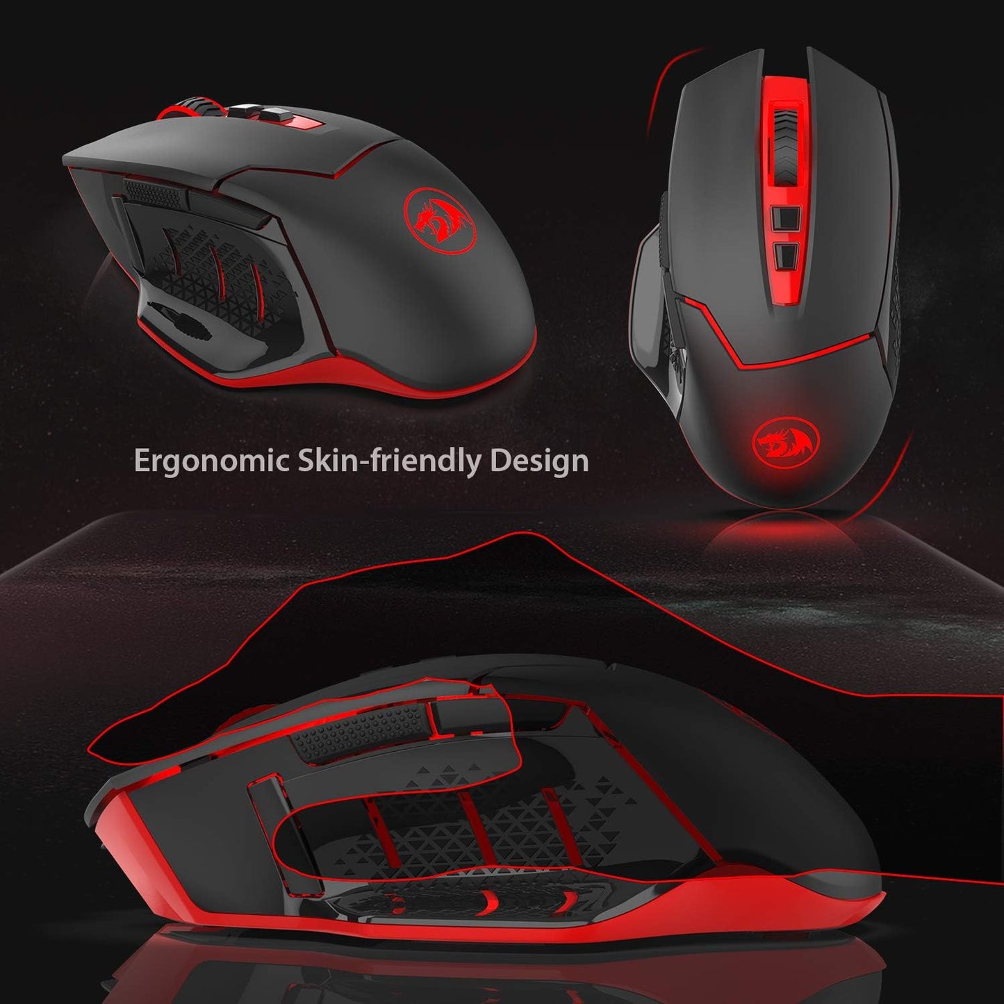 Redragon M690-1 2400 DPI Optical 2.4G Wireless Gaming Mouse, 5 Adjustable DPI Levels Portable Gaming & Office Mice with 8 Buttons and USB Receiver for Desktop, MacBook, Notebook, PC, Laptop, Computer