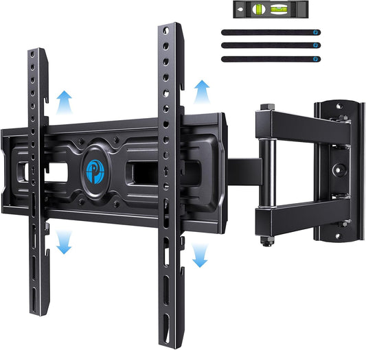 Pipishell Full Motion TV Wall Mount for 26-60 inch Flat & Curved TVs, Height Adjustable Corner Wall Mount Bracket with Articulating Arm, Swivel Extension Tilt, Max VESA 400x400mm up to 77lbs, PIMF9