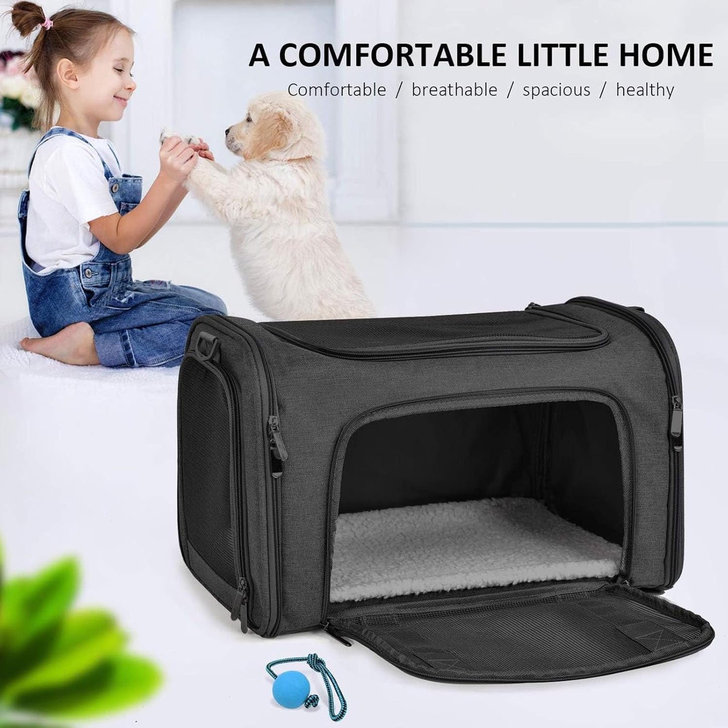 SFBAIHEN Cat Carriers Dog Carrier Pet Carrier for Small Medium Cats Dogs Puppies up to 15 Lbs, TSA Airline Approved Small Dog Carrier Soft Sided, Collapsible Waterproof Travel Puppy Carrier (Pink)