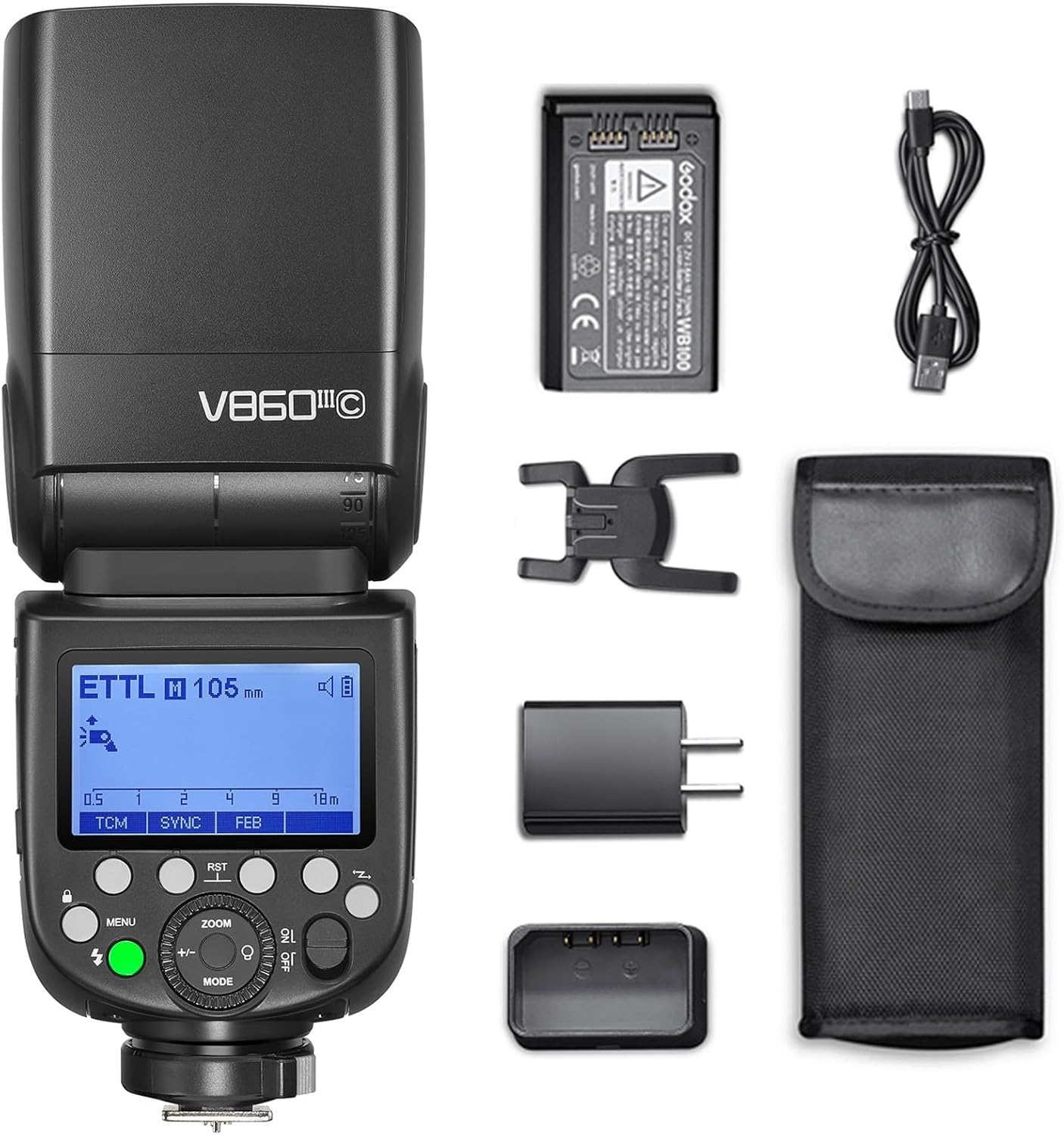 Godox V860III-N Flash for Nikon Camera Flash Speedlite Speedlight 7.2V/2600mAh Li-ion Battery, 2.4G Wireless HSS 1/8000 1.5s Recycle Time 10 Levels LED Modeling Light for Nikon (Upgraded V860II-N)
