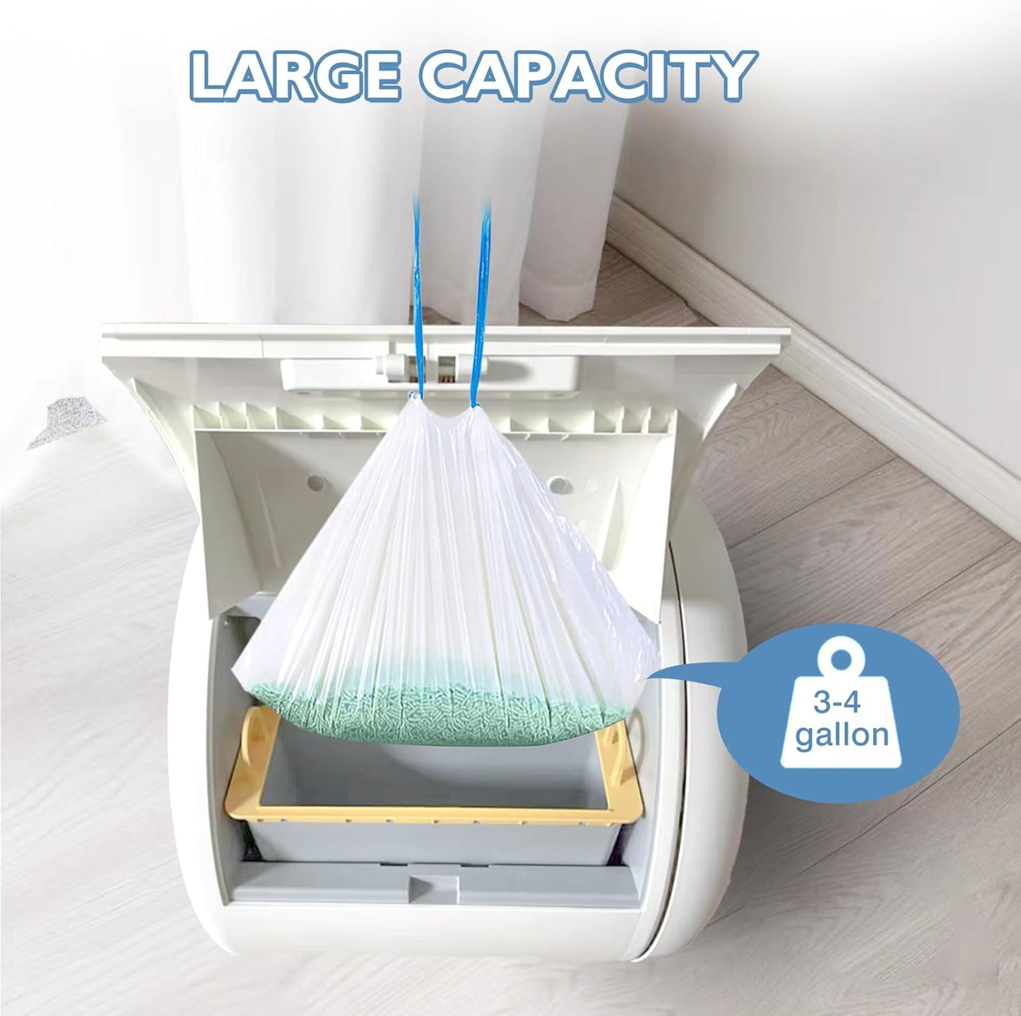 Joddguu 100 Count Self-Cleaning Cat Litter Box Liners Compatible With MW-SC01/MW-SC02/MW-LR01 Automatic Cat Litter Box, Drawstring Heavy Duty Kitty Litter Bags Replacement Trash Bag -18" x 12.6"