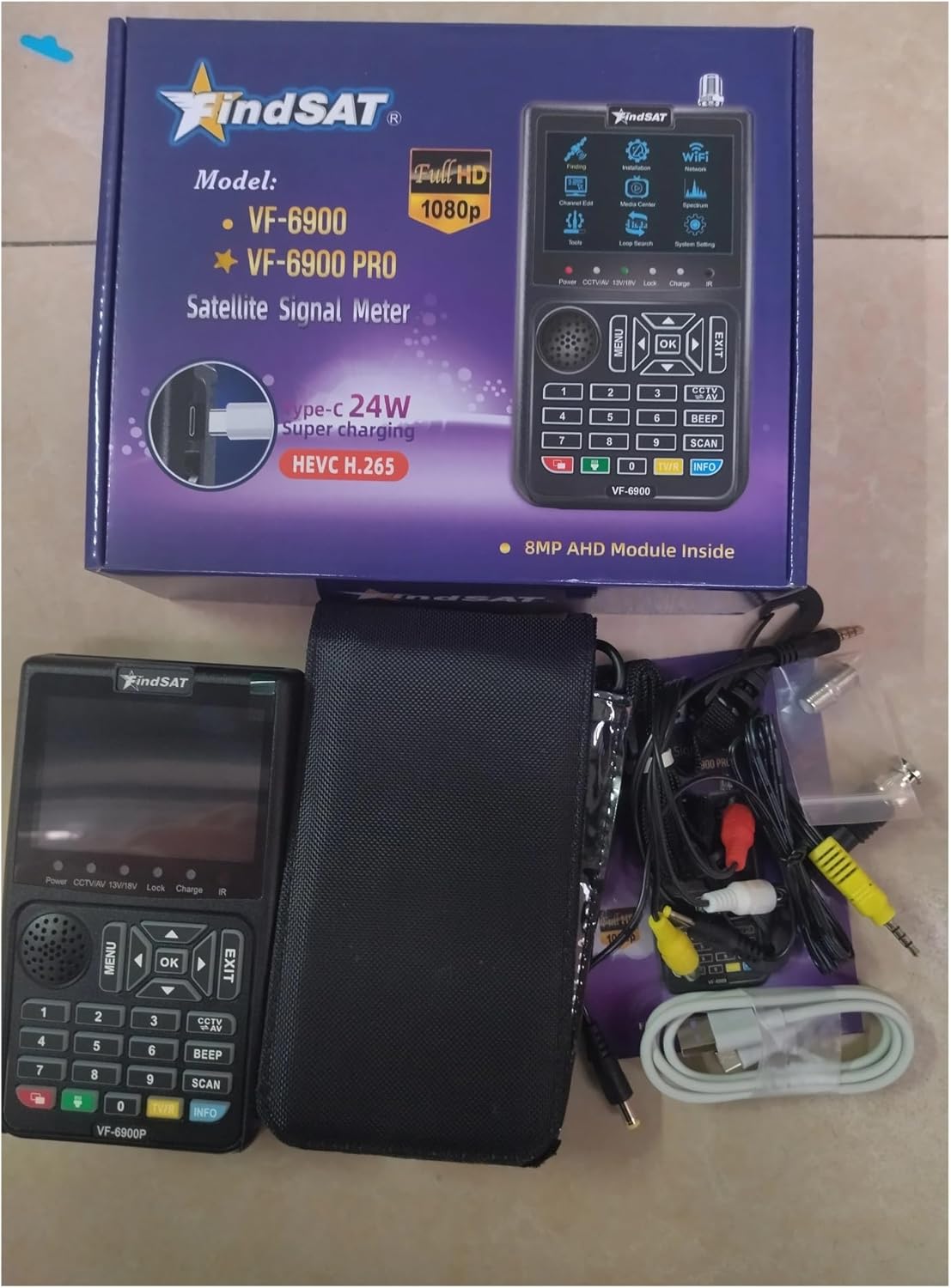 VF-6900P HD Digital Satellite Finder DVB-S/DVB S2/MPEG2 Sat Finder Meter SatelliteTV Receiver Tuner Vs ST-5150 KPT-716TS(VF6900P)