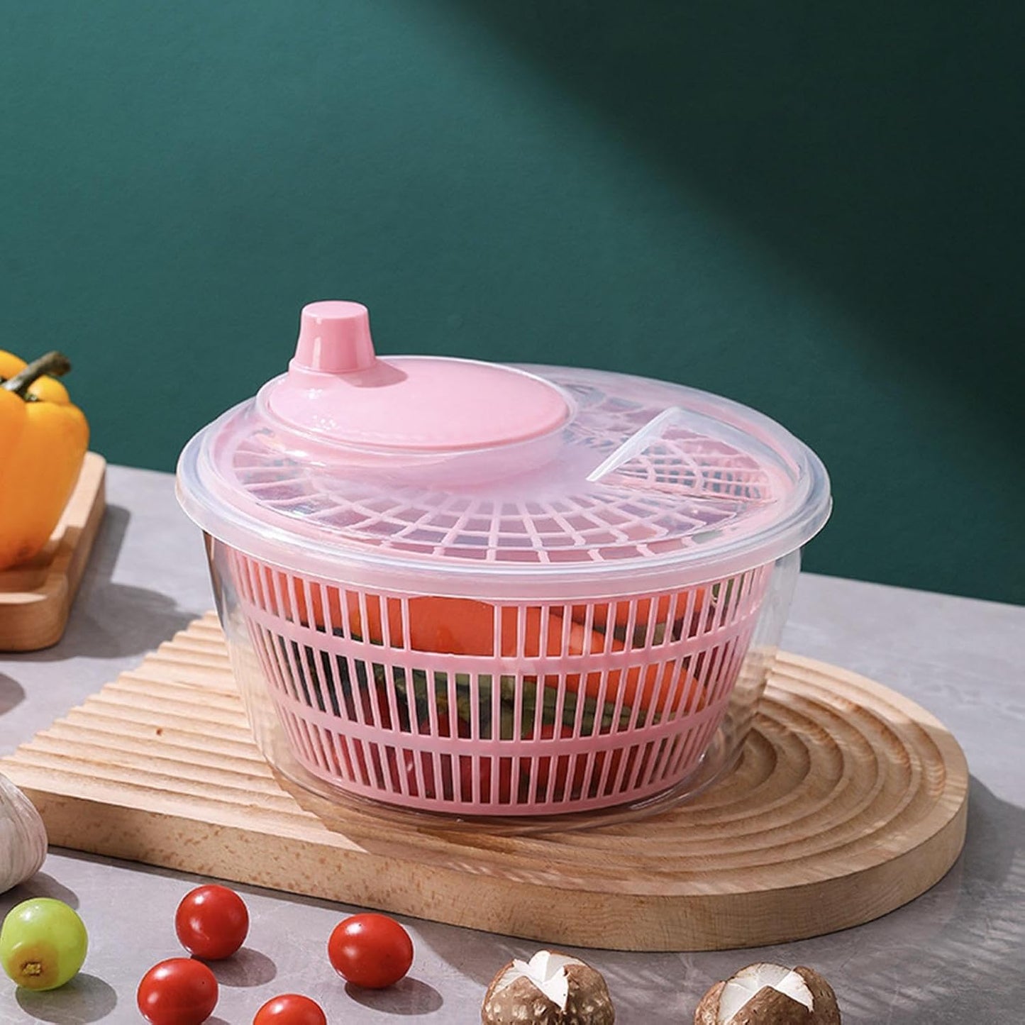 Lettuce Spinner - Fruit Washer Spinner | Lettuce Cleaner Spinner Large Salad Spinner, Fruit Washer Spinner Vegetable Dryer, Salad Spinner Lettuce Dryer Fruit Washer for Safe and Practical