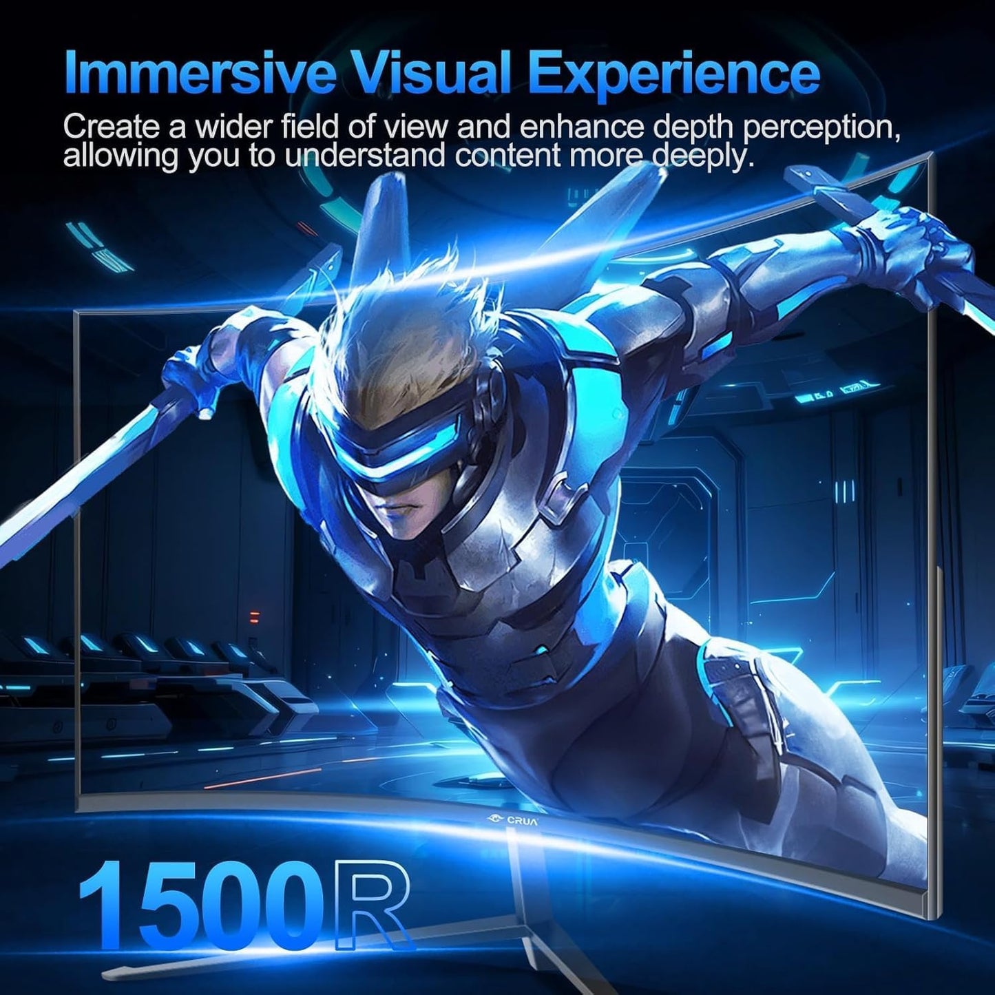 CRUA 34 Inch Curved Gaming Monitor 144HZ, White 21:9 Ultra Wide PC Monitor 1500R WQHD 3440X1440P 120% sRGB Computer Display/VA Panel/PIP& PBP/HDMI2.0 & DP1.4/Tilt Adjustment/Wall Mountable