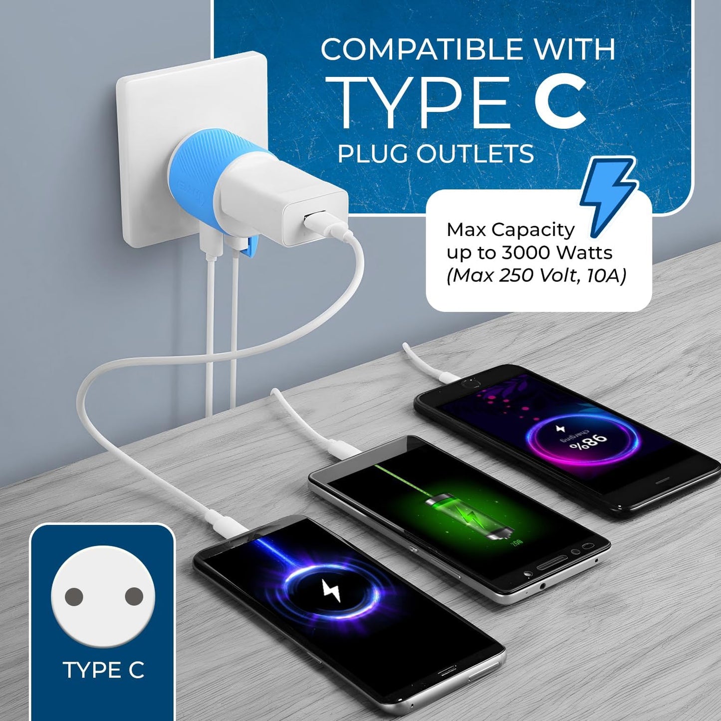 OREI South Africa, Botswana, Namibia Travel Plug Adapter with Dual USB - USA Input - Type M (U2U-10L), Will work with Cell Phones, Camera, Laptop, Tablets, iPad, iPhone