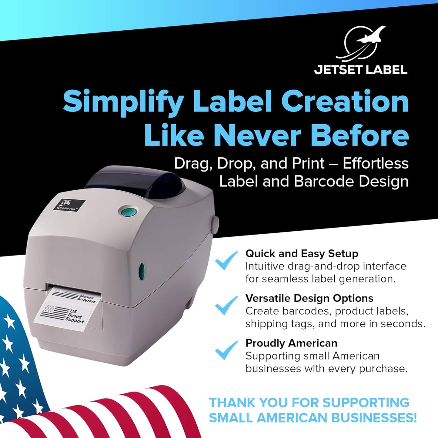 JetSet Label Zebra TLP 2824 Plus Thermal Transfer Desktop Monochrome Printer | 2 in Width | Serial & USB Port Connectivity 282P-101110-00 | Include Jetset Software
