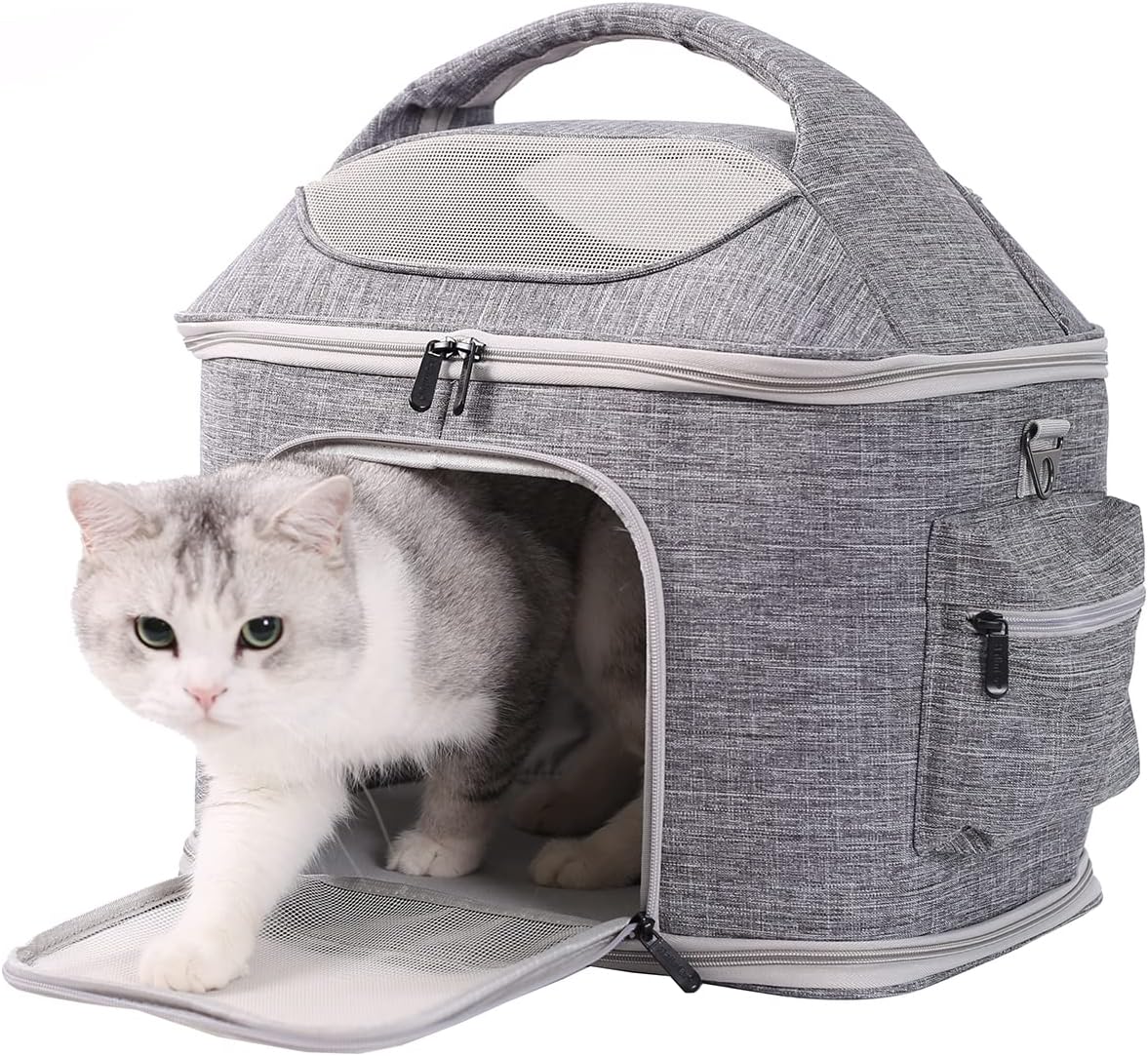 Large Pet Carrier for Cat and Small Dog, Fits 20 lbs Fat Cat, Soft-Sided Pet Travel Carrier, Cat Bed