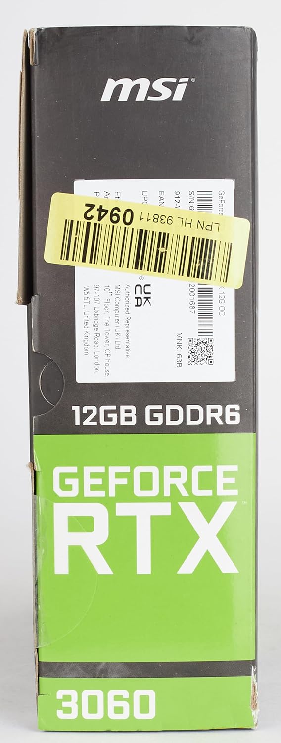 MSI Gaming GeForce RTX 3060 12GB 15 Gbps GDRR6 192-Bit HDMI/DP PCIe 4 Torx Twin Fan Ampere OC Graphics Card (RTX 3060 Ventus 2X 12G OC)