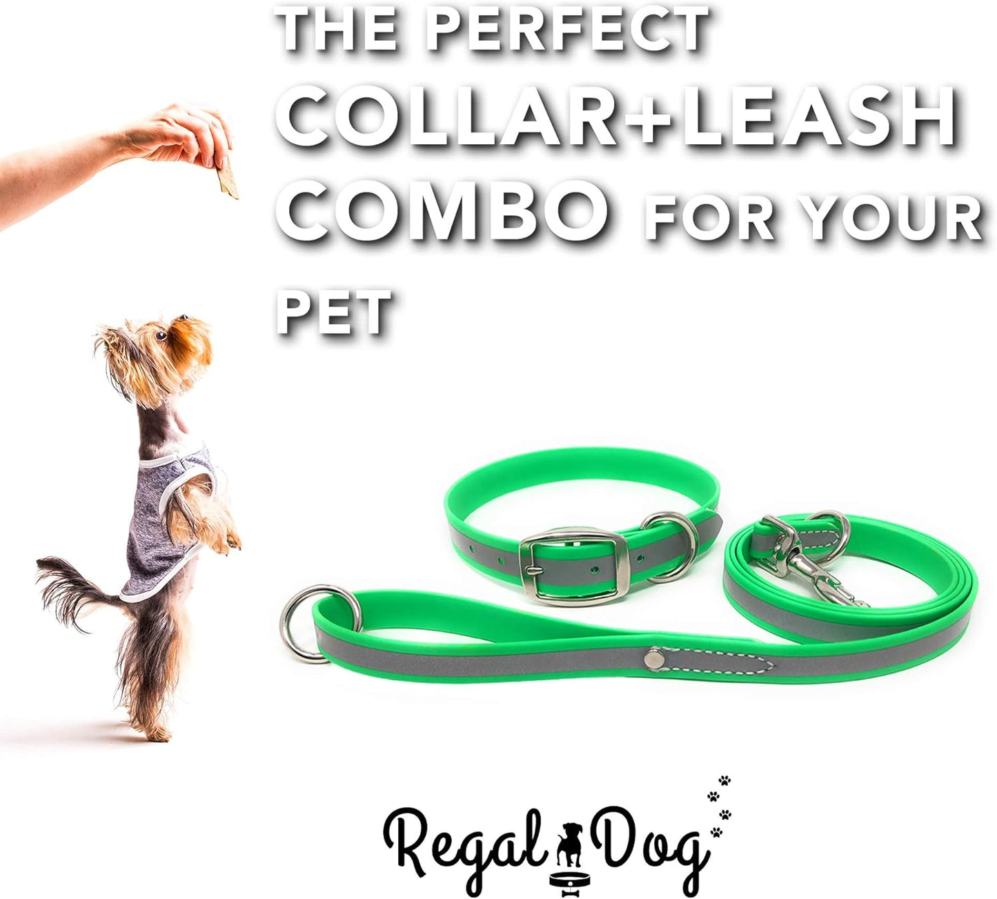 Regal Dog Products Heavy Duty Reflective Dog Collar – Adjustable and with Durable Metal Buckle and Rings Anti-Odor, chew Resistant, Waterproof Dog Collar for Small Medium and Large Dogs (Large, Pink)