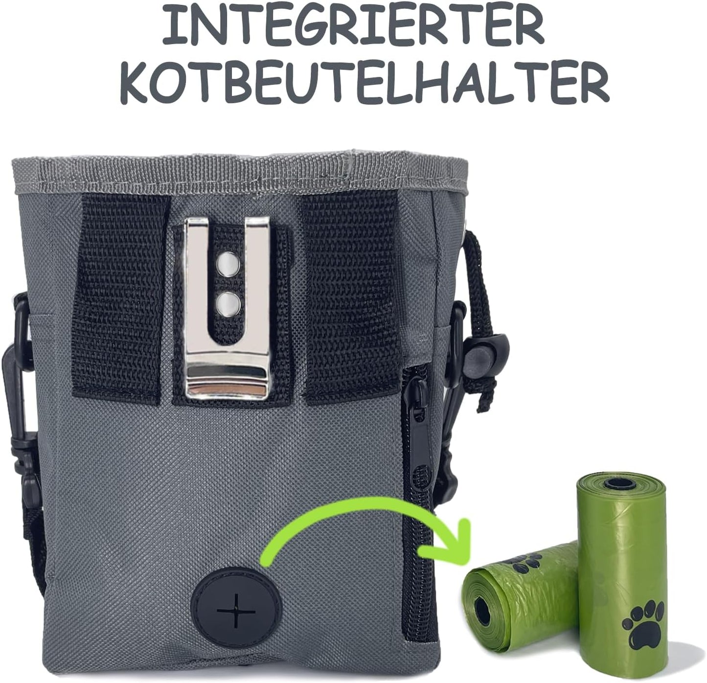 TRIPOLACO Dog Treat Pouch, Large Treat Pouches for Pet Training with Multiple Pockets, Built-in Poop Bag Dispenser & Phone Holder, 3 Wear Styles, Ideal Dog Treat Bag for Training & Walks