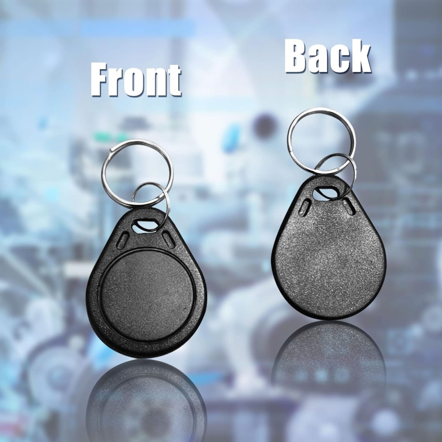 RFID Key Fobs 125KHz 50 PCS, T5577 Proximity ID Tag Rewritable Keypad Card Door Lock Entry Access Control System Fob Tag Wholesale (Black)