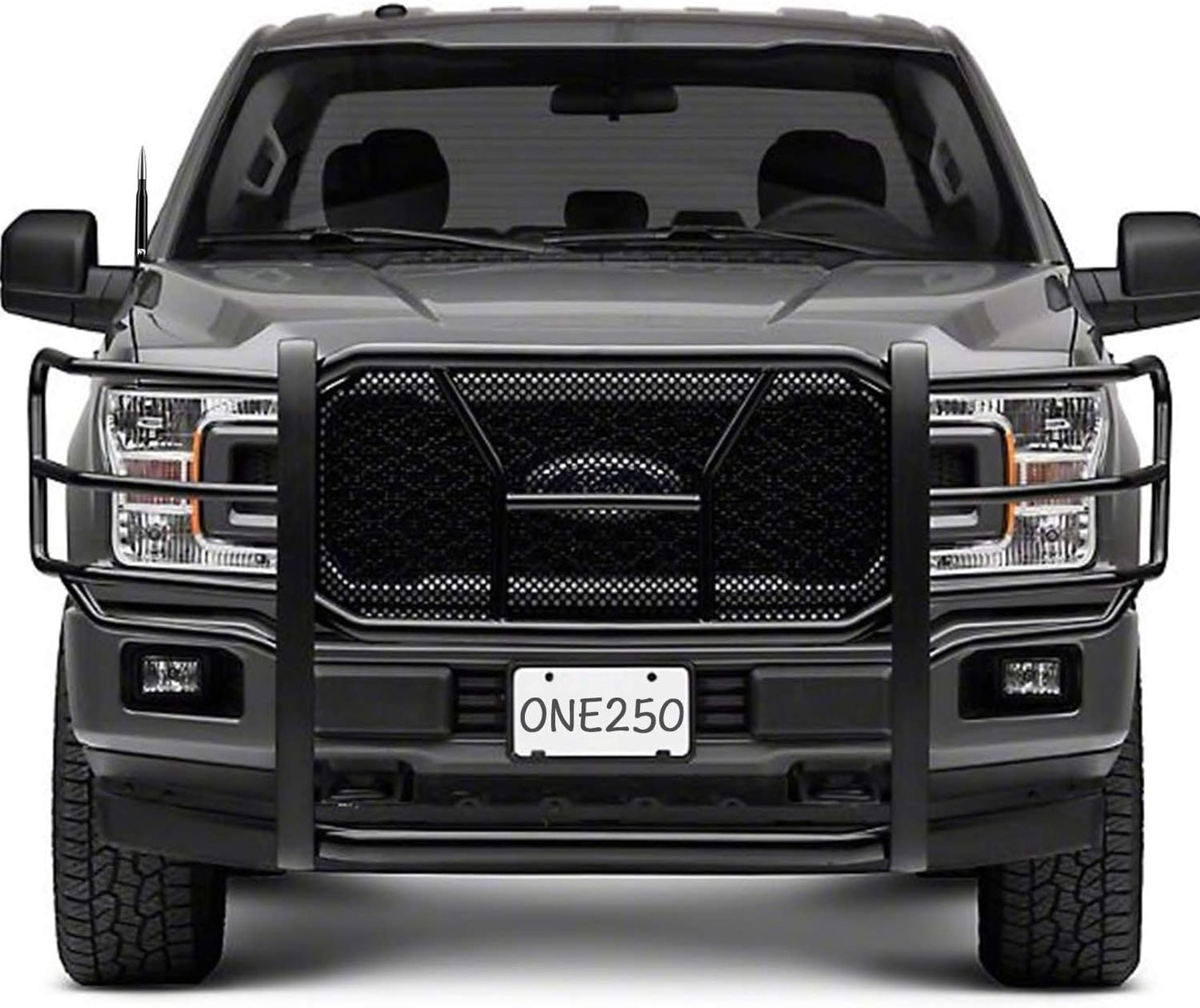 ONE250 Bullet Style Antenna, Compatible with Dodge RAM (RAM 1500, RAM 2500 or RAM 3500 1994-2024) & Ford F-Series (F-150 F-250 F-350 Super Duty Ford Raptor Ranger Trucks 1997-2024) (Silver)