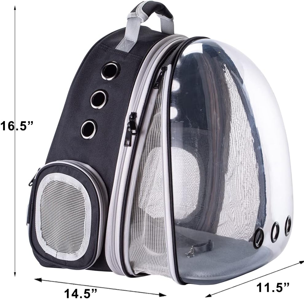 WEVONIGU Front Expandable Cat Backpack Carrier,Fit up to 16 lbs,Pet Carrier Backpack,Space Capsule Astronaut Bubble Window Bag,Cats and Puppies,Airline-Approved,Designed for Travel,Hiking,Walking