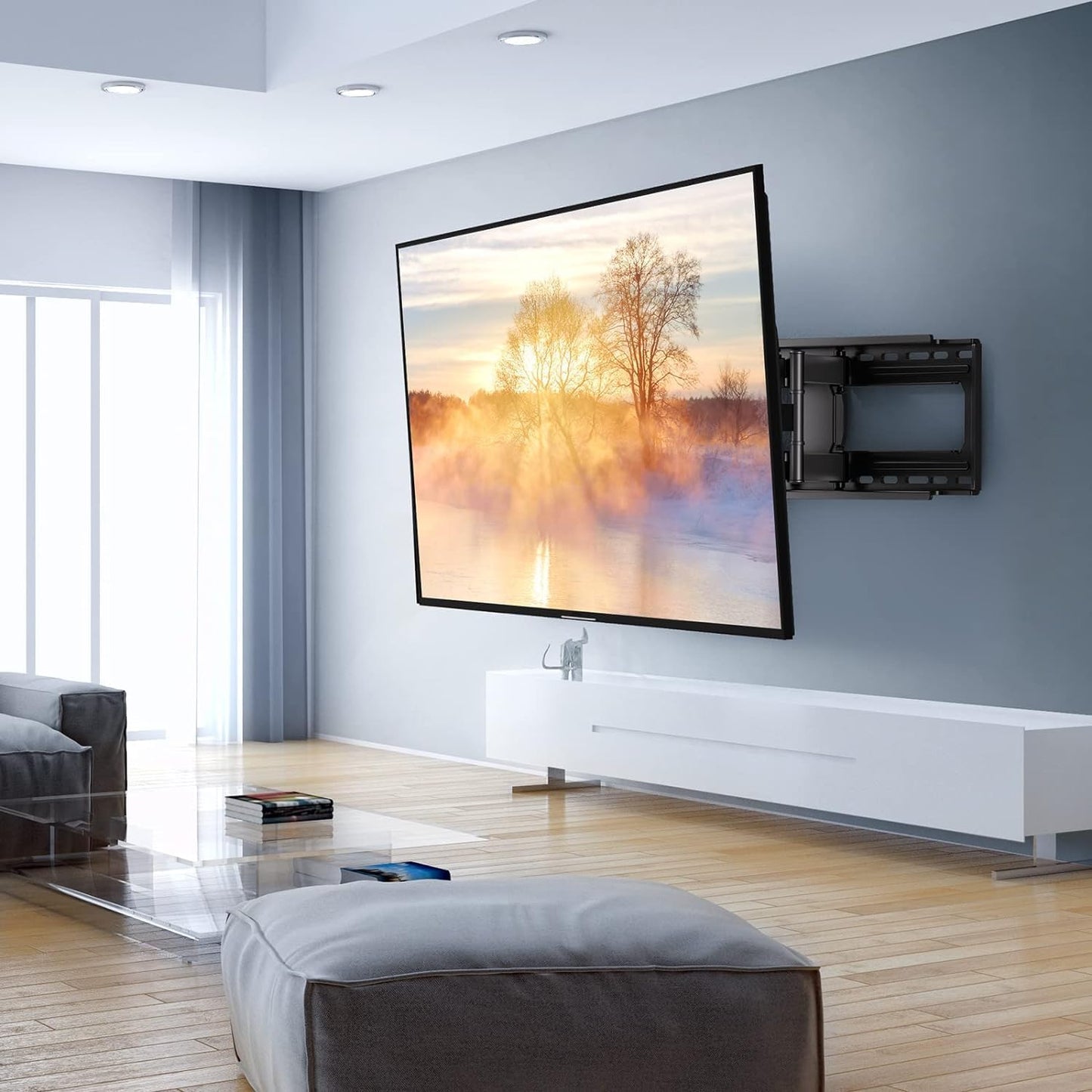 PERLESMITH Full Motion TV Wall Mount for 50-90 in TVs, Super Load-Bearing up to 165lbs, TV Mount Bracket with Dual Articulating Arms Swivel Tilt Extension, Max VESA 800x400mm, Fits 16” to 24" Studs