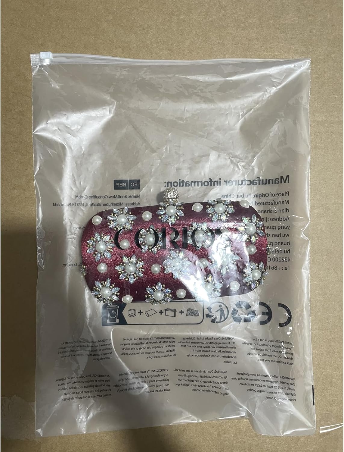 CORIOS Rhinestone Evening Bag for Women Beaded Clutch Bag Bridal Wedding Purse Glitter Shoulder Bag Luxury Crystal Handbag