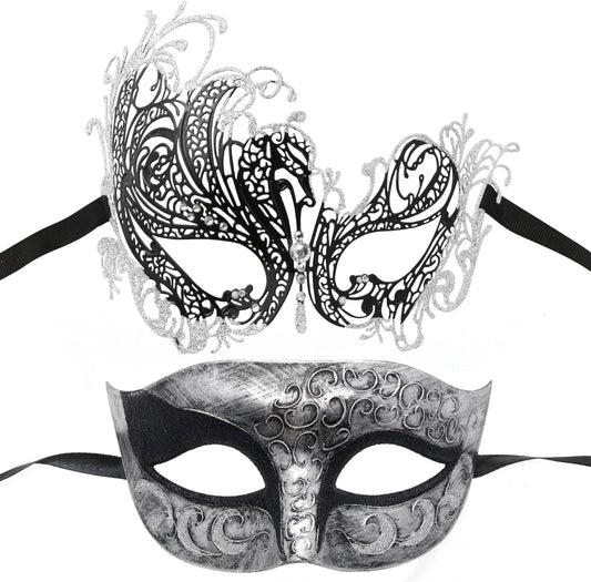 Couple Masquerade Mask Metal Masks Venetian Party Mask Halloween Costume Mask Mardi Gras Mask