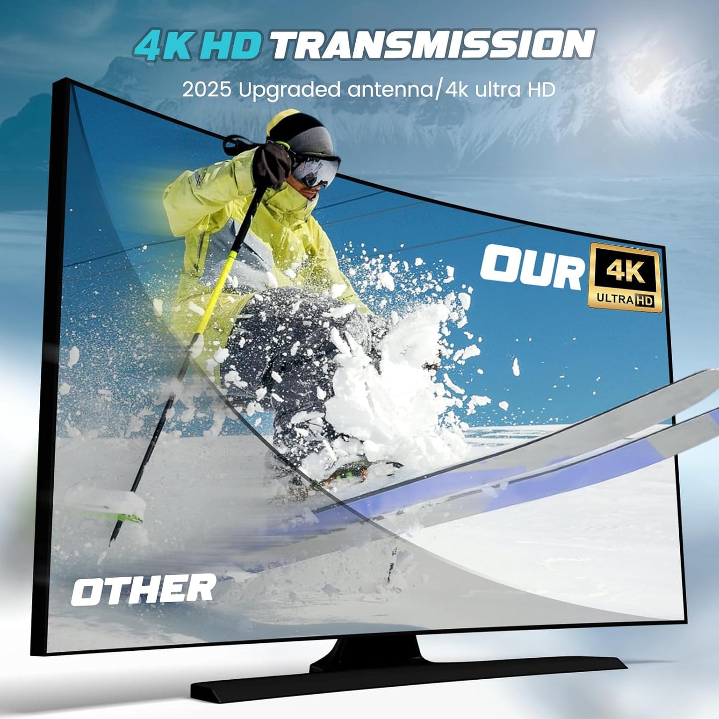 TV Antenna, TV Antenna Indoor for Local Channels, Antenna for Smart TV, Digital TV Antenna with Signal Booster, Long Range HD TV Antenna, Supports 4K 1080p, 18ft Coax HDTV Cable