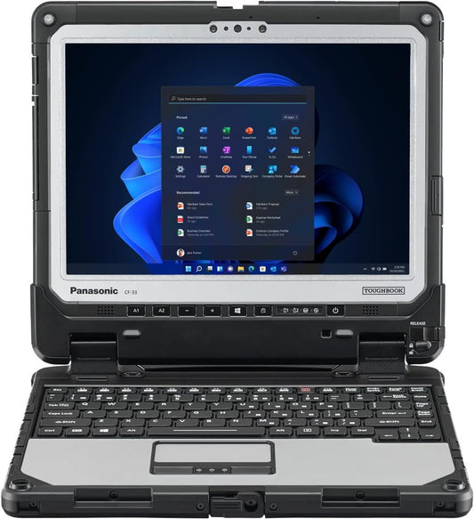 Panasonic Toughbook CF-33 MK1, Rugged 2-in-1, Intel Core i5-7300U up to 3.5GHz, 12-inch QHD Touchscreen + Digitizer, 8GB RAM, 256GB SSD, 4G LTE, Premium Keyboard, Windows 11 Pro (Renewed)