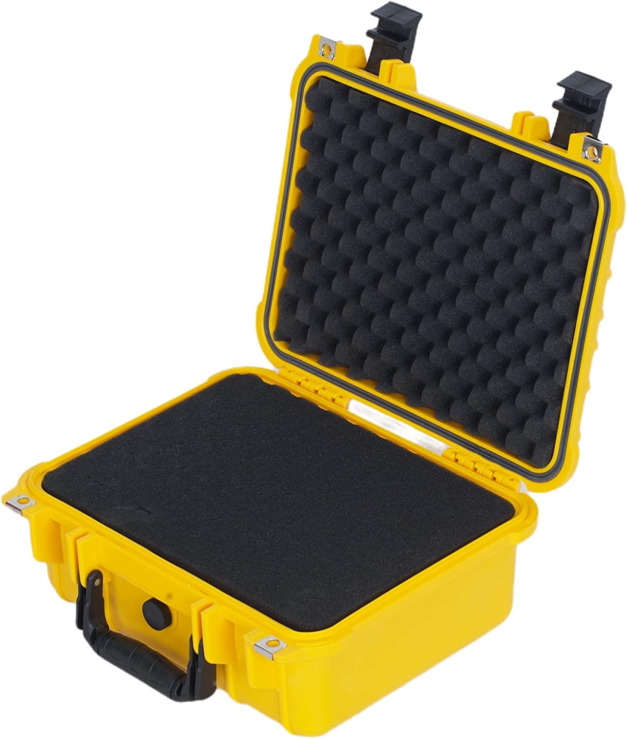 MEIJIA Portable All Weather Waterproof Protective Case,Hard Case,Camera Case with Customized Fit Foam,Fit Use of Drones,Camera,Equipments,Pistols,13.35 x11.63x5.98inches (Yellow)
