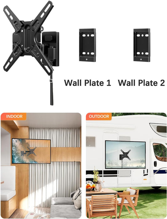 Mounting Dream UL Listed Lockable RV TV Mount for Most 13-43 inch TV, RV Mount for Camper Trailer Motor Home, Full Motion TV Wall Mount Quick Release with Dual Wall Plates, VESA 200mm, 22 lbs, MD2212 - PuriLite