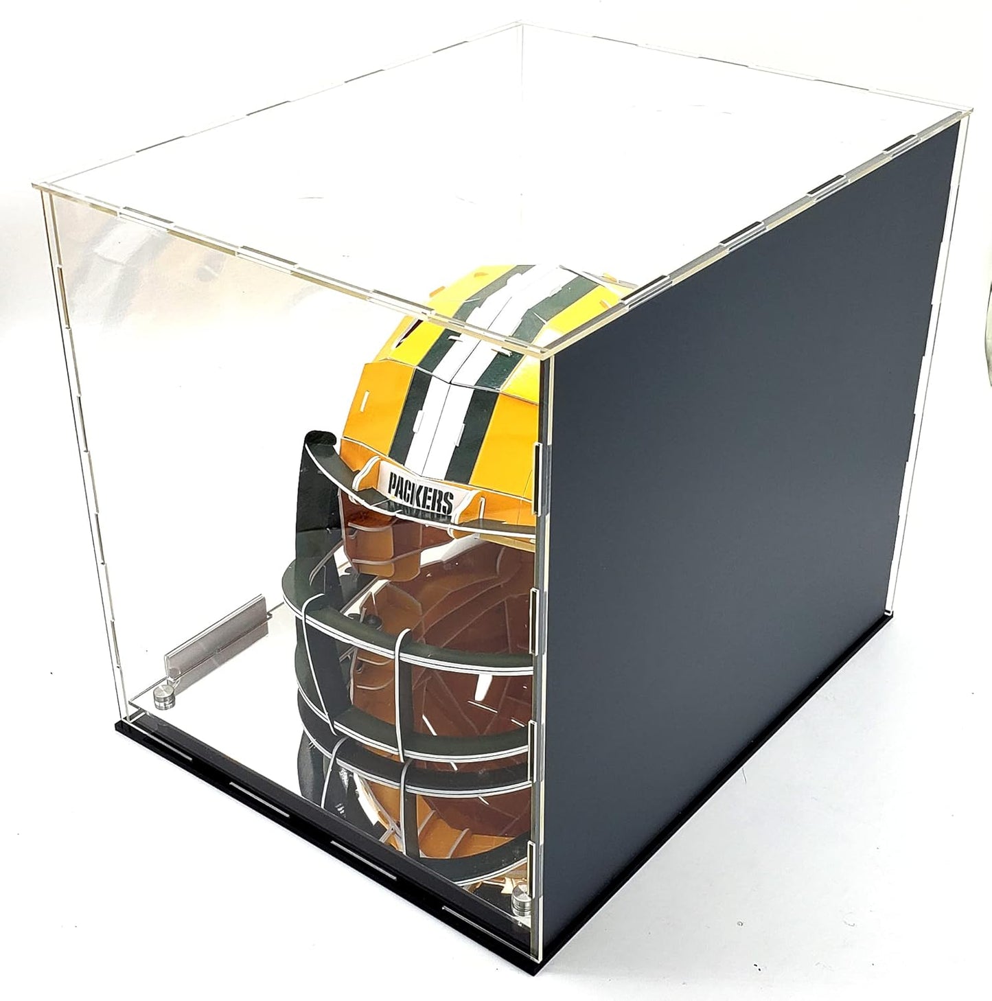 Football Basketball Helmet Sneakers Memorabilia Dustproof Acrylic Display Case Showcase Box UV Protection Mirror Riser