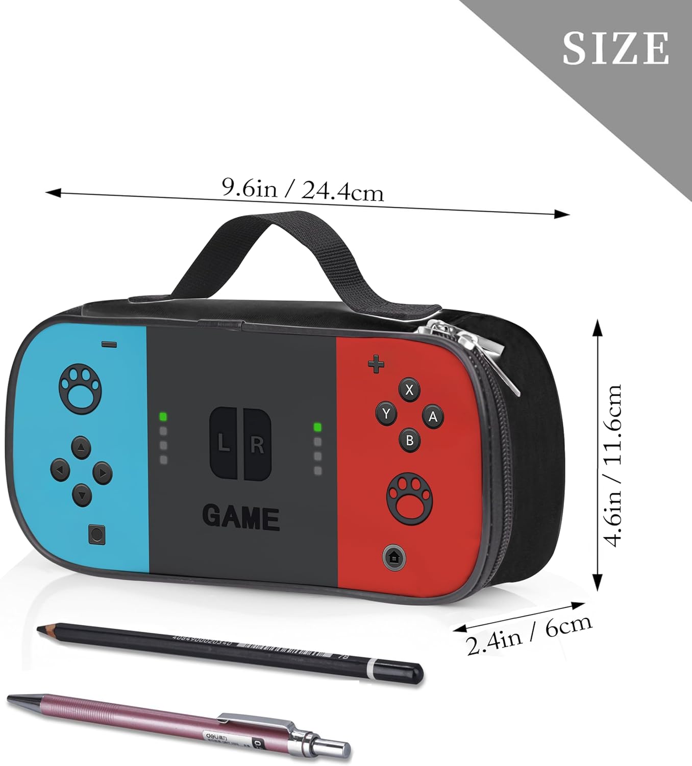 Game Pencil Case for Boys, Pen Holder Case Brush Pot Stationery Multifunction Pen Container Large Capacity Storage Pouch with Zipper Birthday Gifts Pen Box for Boys Men