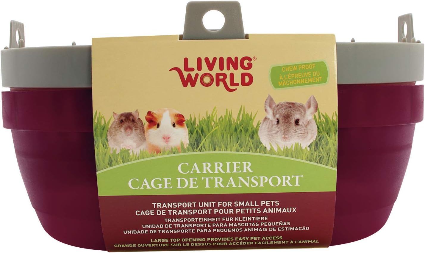 Living World 60888 Pet Carrier, Red/Grey, Large