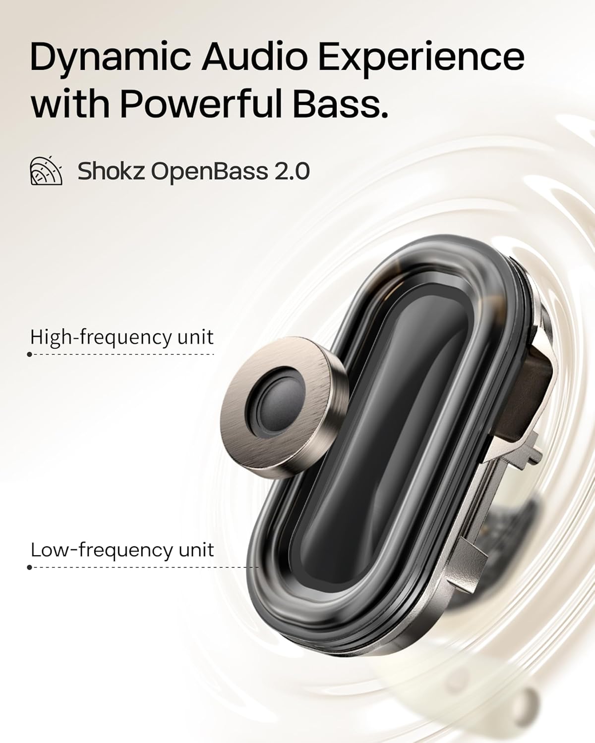 New SHOKZ OpenFit 2 Open-Ear Headphones, True Wireless Bluetooth Earphones with Microphone, Earhook Earbuds with 48 Hours of Playtime, Fast Charging, IP55 Water-Resistant, with Carrying Bag, Black