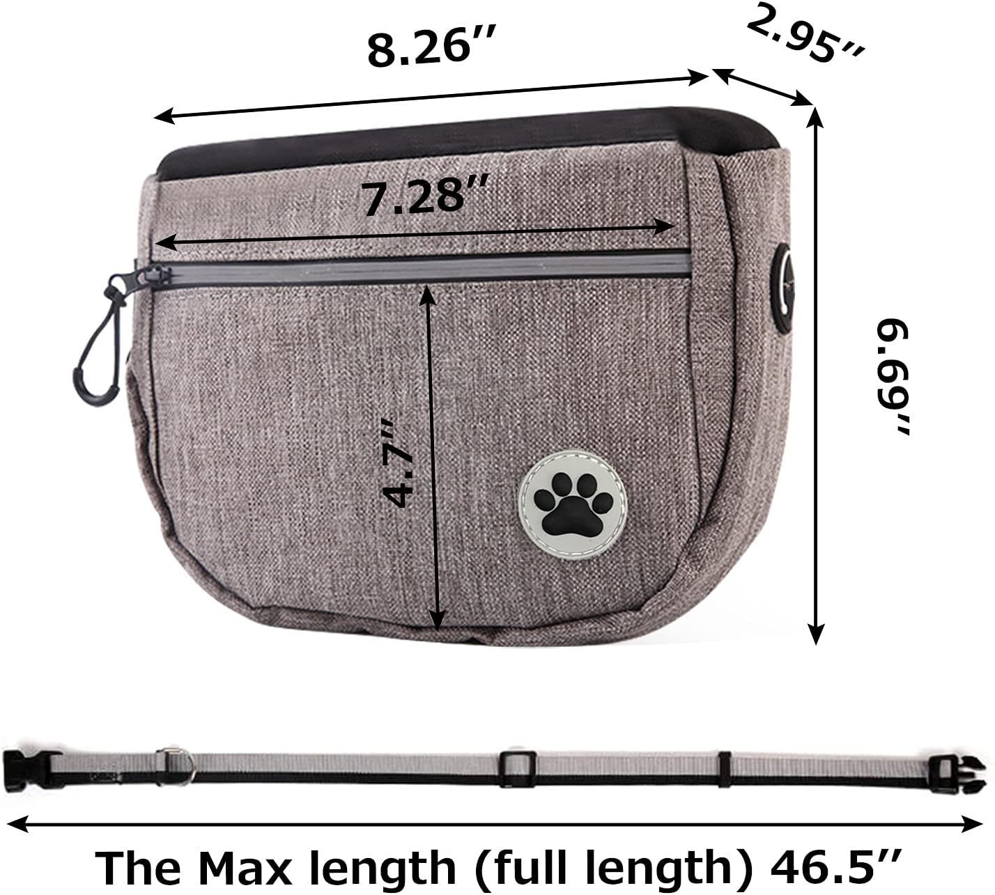 wefenad Large Capacity Dog Snack Bag Dog Treat Pouch Dog Training Pouch Bag with Adjustable Waistband Pet Training Pocket Bag hU